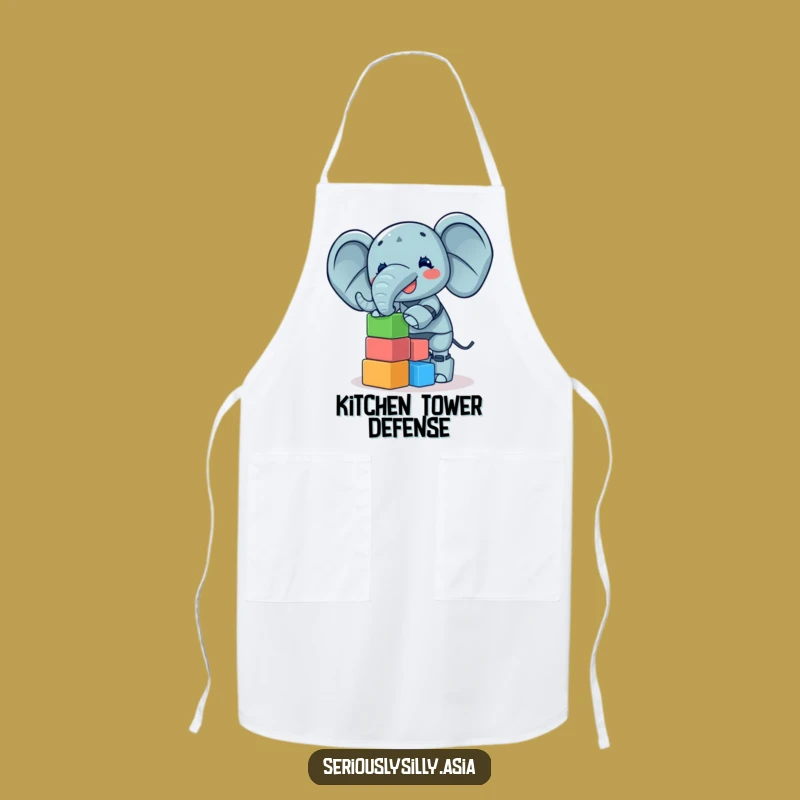 Funny Elephant Bot Apron: Giggle While You Cook with Blocks