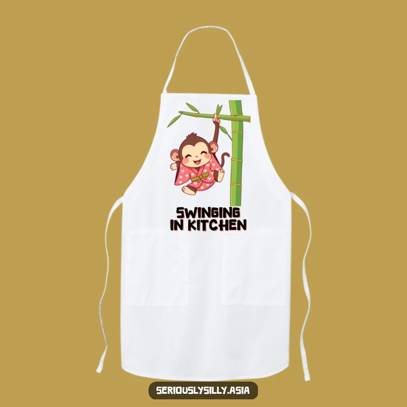 Funny Monkey Apron: Happy Cartoon in Kimono for Kitchen Adventures