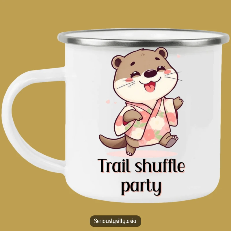 Funny Otter Camping Mug: Durable Playful Cartoon in Kimono for Outdoor Joy