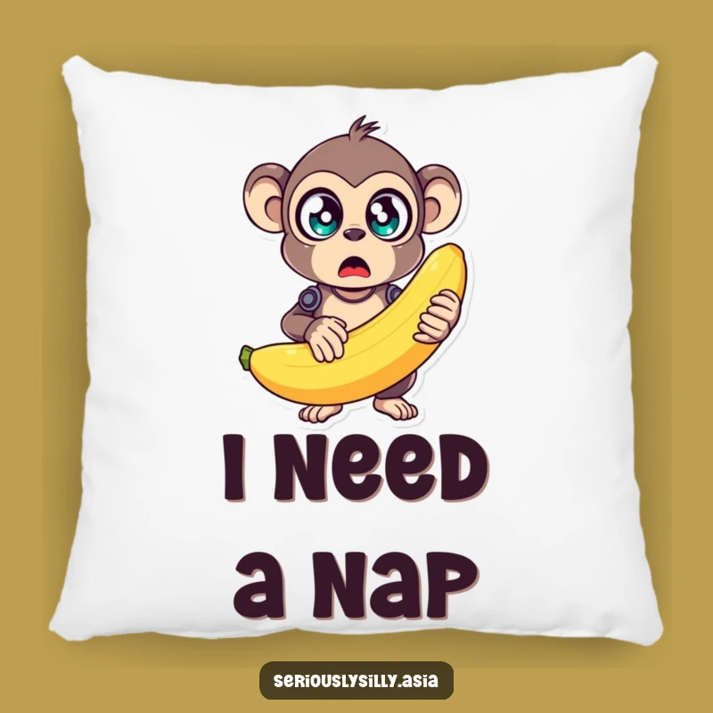 Funny Monkey Bot Pillow: Cozy Surprise with a Wobbly Banana