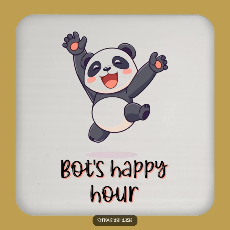 Funny Panda Bot Somersault Coaster: Add Playful Flair to Your Table