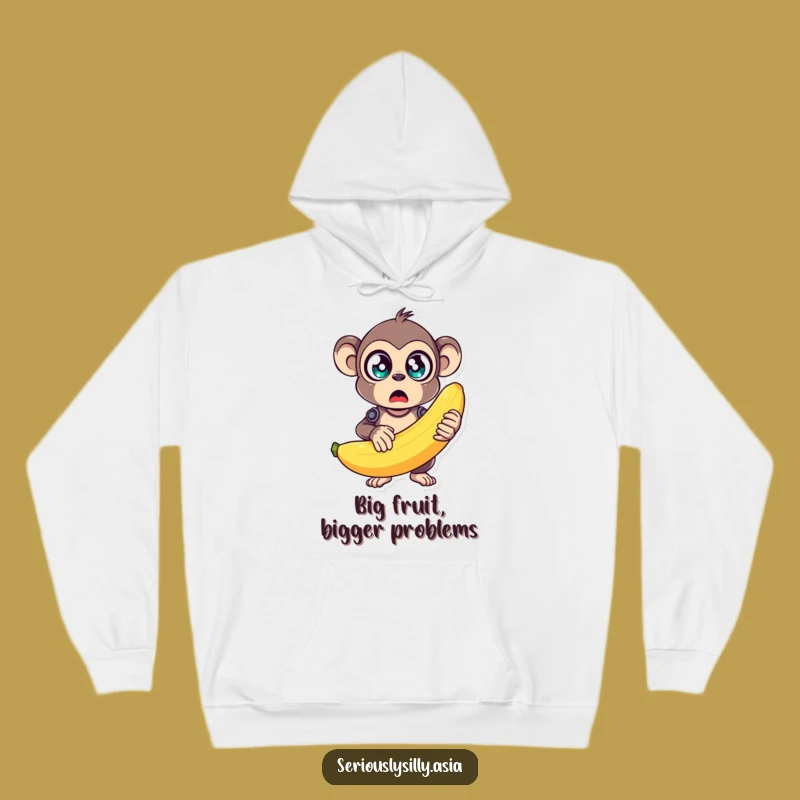 Funny Monkey Bot Hoodie: Cozy Surprise with a Wobbly Banana