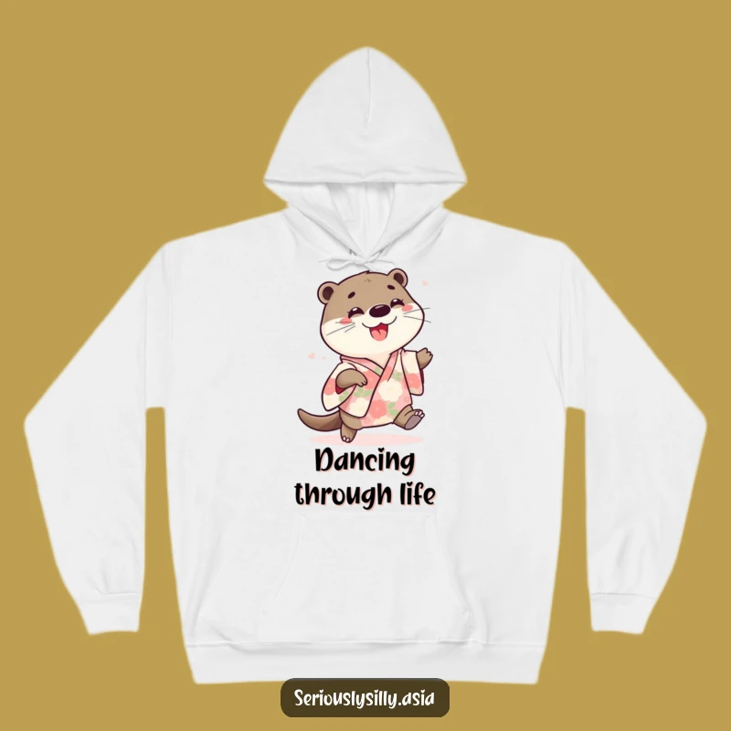 Funny Otter Hoodie: Cozy Playful Cartoon in Kimono, Perfect Humorous Gift