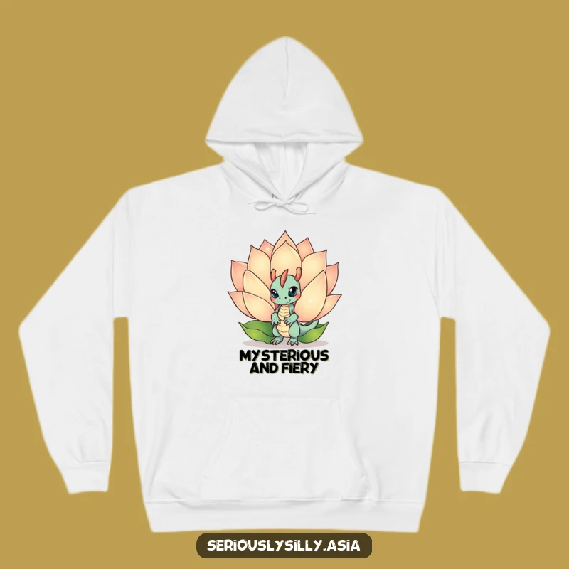 Funny Dragon Bot Hoodie: Cozy Mischief with a Lotus Flower