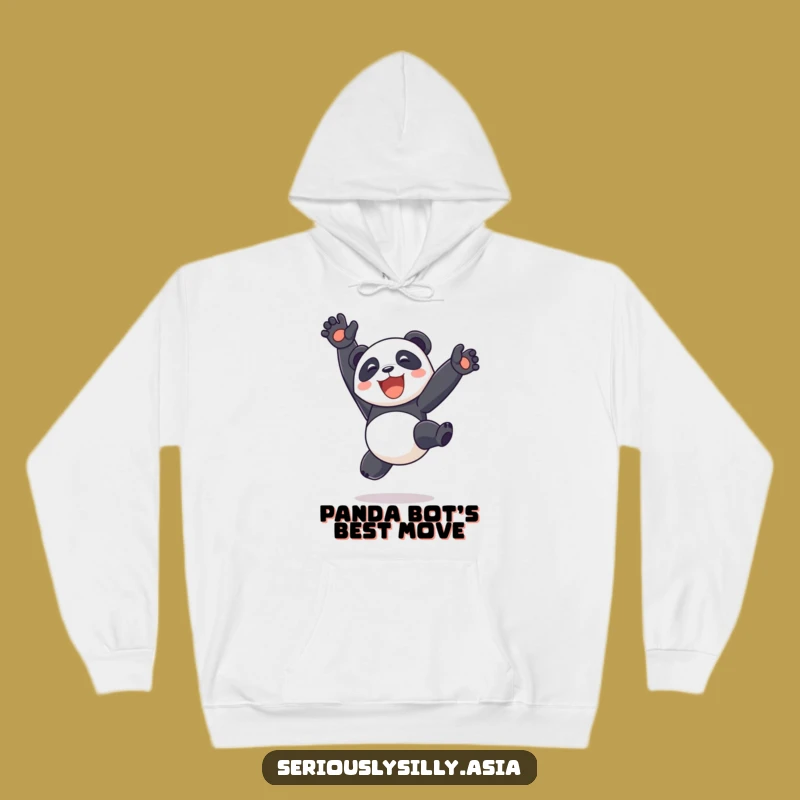 Funny Panda Bot Somersault Hoodie: Cozy Up with Robotic Cheer