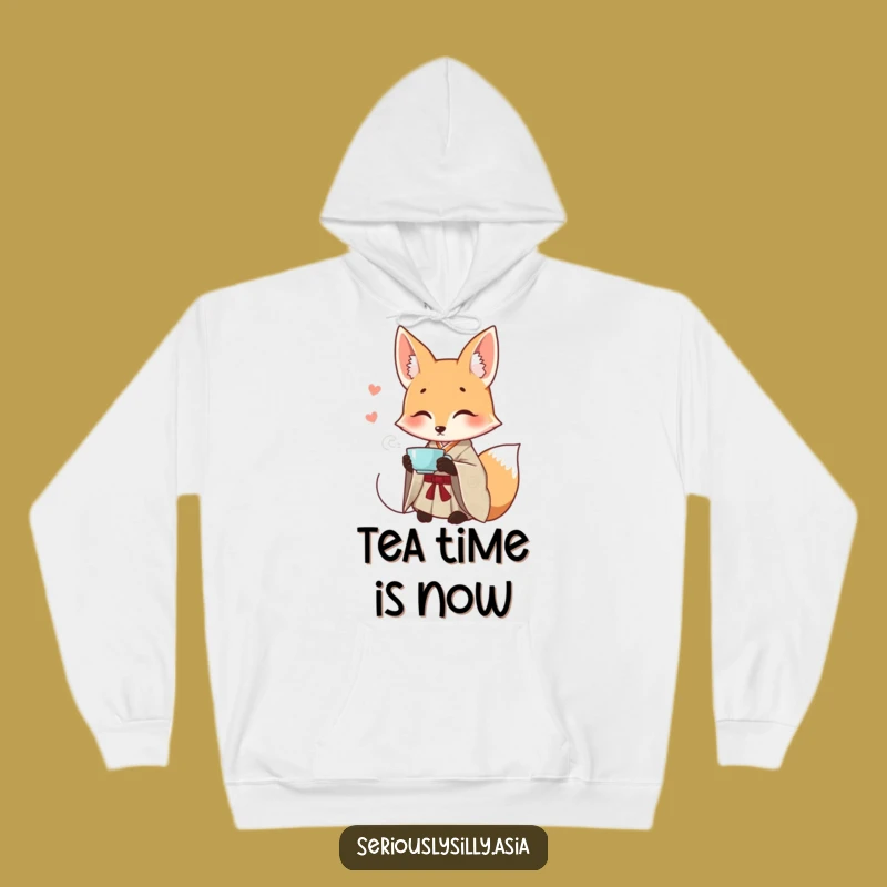 Funny Fox Hoodie: Cozy Smiling Cartoon in Kimono, Perfect Humorous Gift