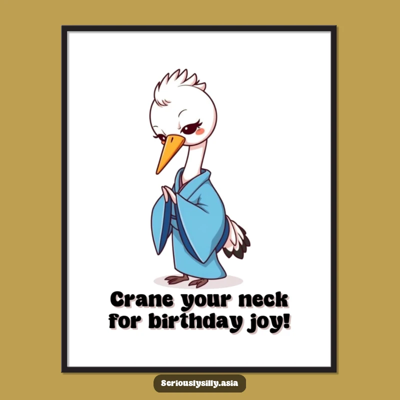 Free Printable Crane Bow Wall Art - Elegant Cartoon Downloadable Decor