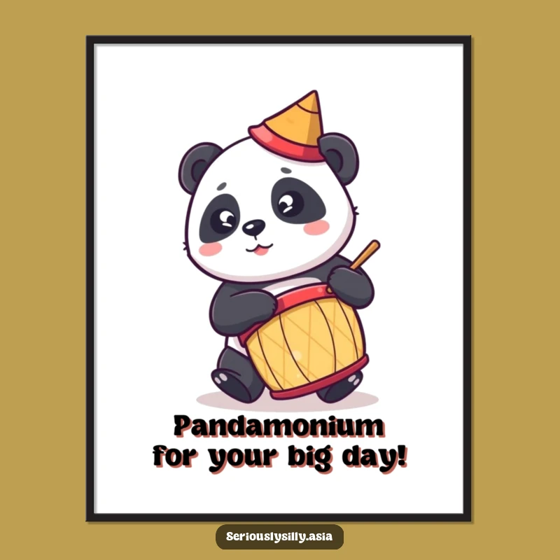 Free Printable Panda Drummer Wall Art - Funny Cartoon Downloadable Decor for Kids Room