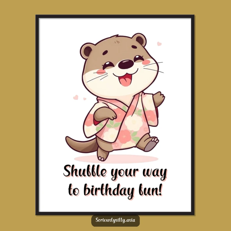 Free Printable Otter Shuffle Wall Art - Joyful Cartoon Downloadable Decor
