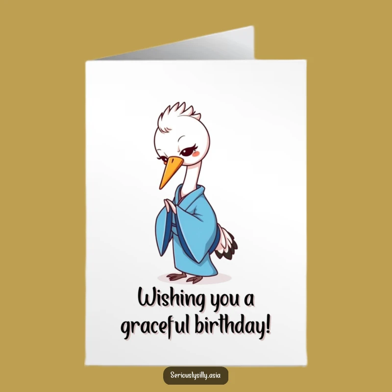 Free Printable Crane Bow Birthday Card - Gracious Funny Downloadable Gift