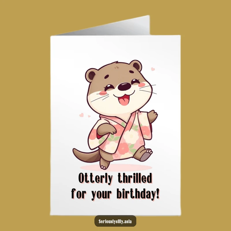 Free Printable Otter Shuffle Birthday Card - Joyful Funny Downloadable Gift