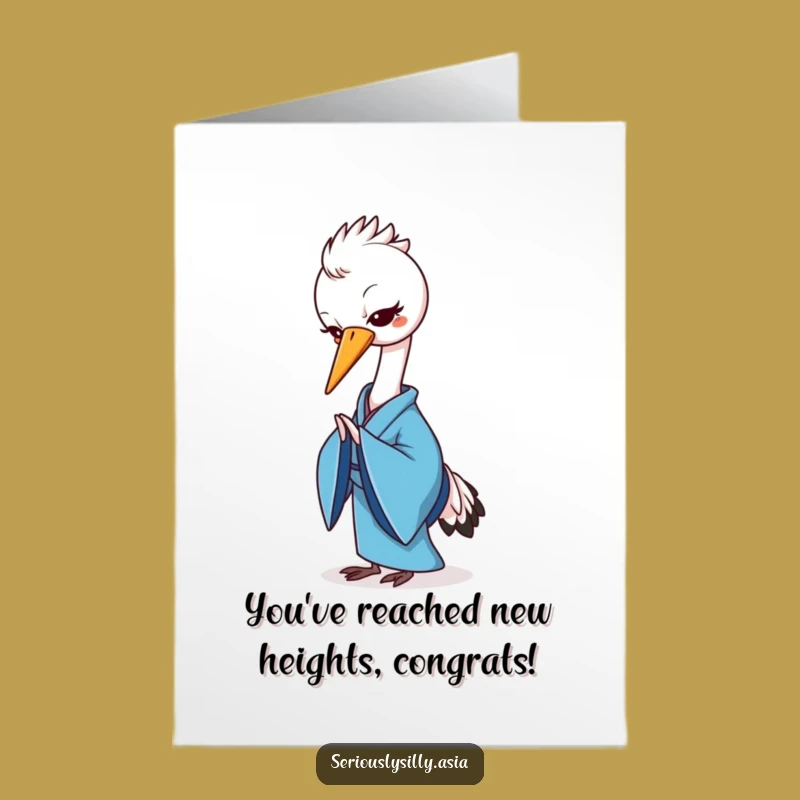 Free Printable Crane Bow Congrats Card - Elegant Funny Downloadable Gift