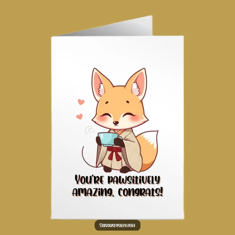 Free Printable Fox Tea Congrats Card - Sophisticated Funny Downloadable Gift