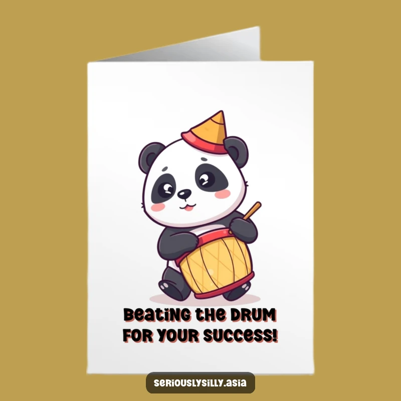 Free Printable Panda Drummer Congratulations Card - Hilarious Downloadable Gift