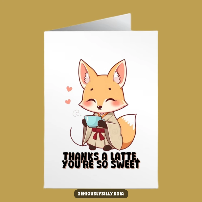 Free Printable Fox Tea Thank You Card - Elegant Funny Downloadable Gift
