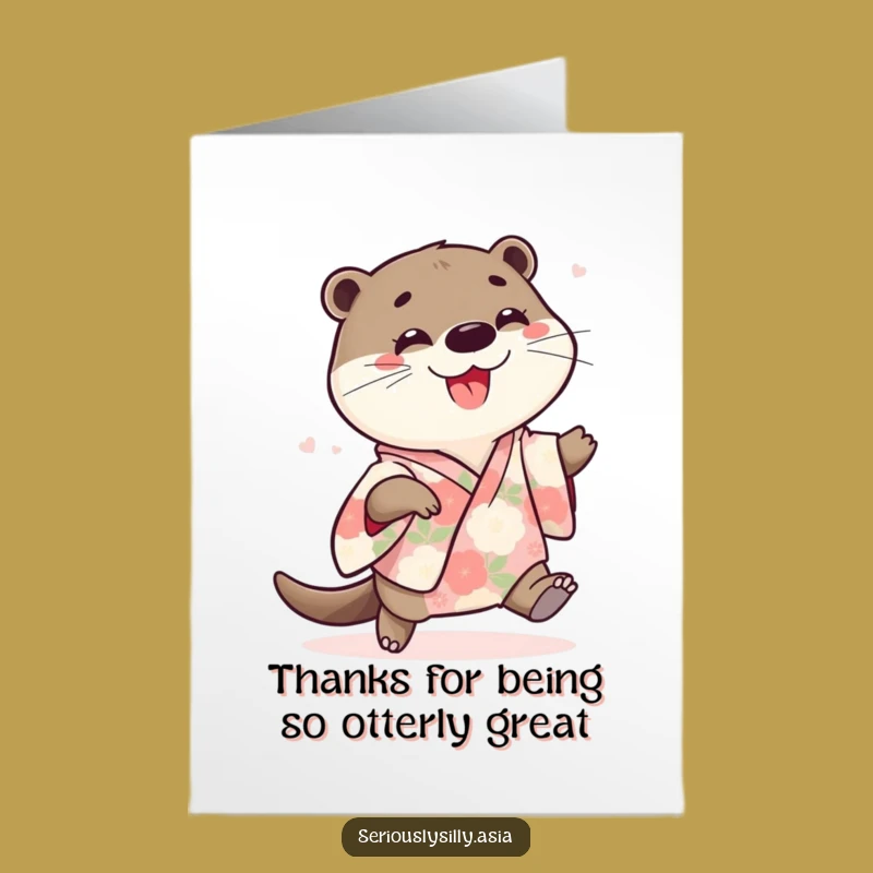 Free Printable Otter Shuffle Thank You Card - Joyful Funny Downloadable Gift