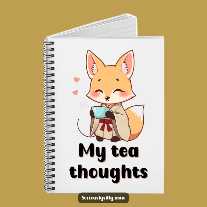 Funny Fox Notebook: Smiling Cartoon in Kimono for Elegant Notes